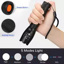 HIGH POWERED RECHARGABLE TORCH MULTIPLE MODES
